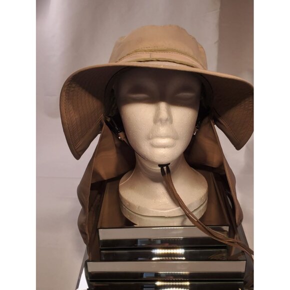 Outfly Brim Wide Hat Hiking Fishing Cap with Neck Flap Brown main image 7